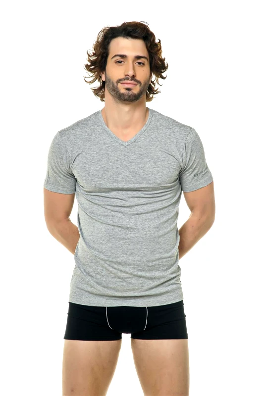 Sergio tacchini Φανέλα cotton SERGIO TACCHINI με V. ΓΚΡΙ