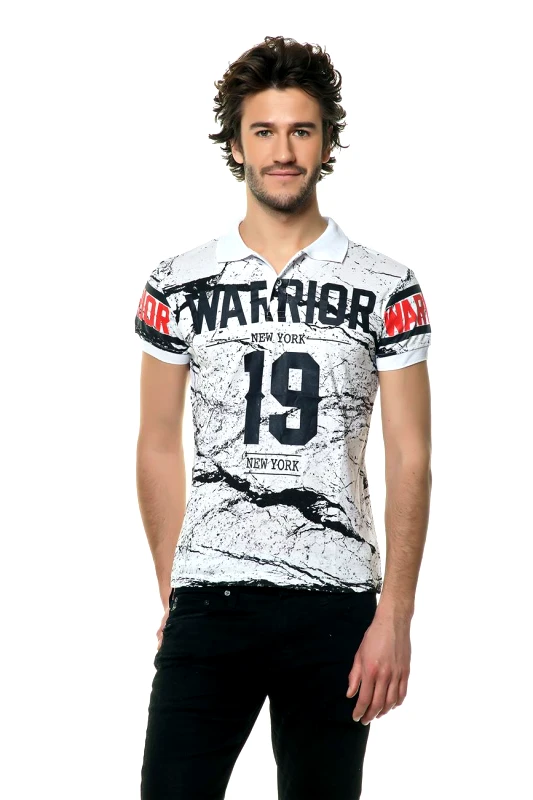 gsecret T-shirt polo cotton στάμπα ΛΕΥΚΟ