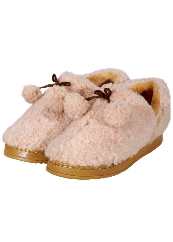 gsecret Γυναικεία παντόφλα μποτάκι αστραγάλου pon pon επένδυση γούνας ανατομική σόλα. ΕΚΡΟΥ