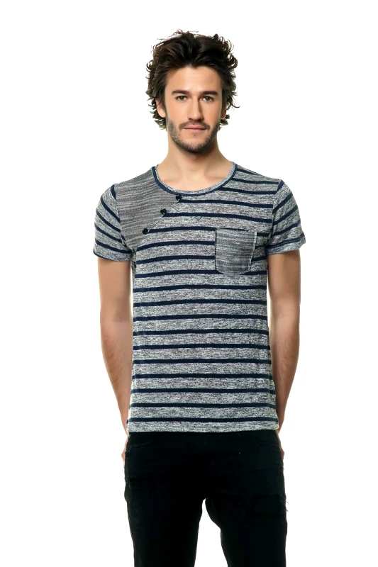 gsecret T-shirt cotton ριγέ ΜΠΛΕ
