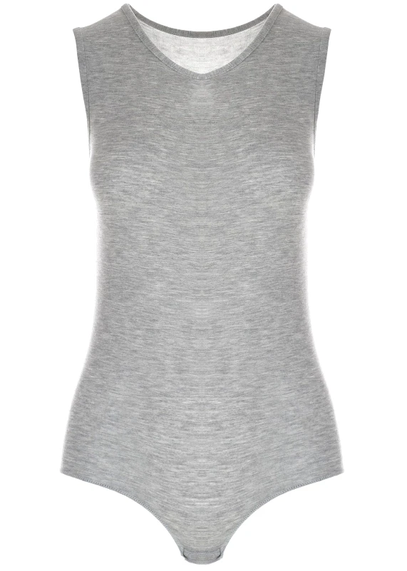gsecret Γυναικείο ελαστικό modal κορμάκι αμάνικο. ΓΚΡΙ