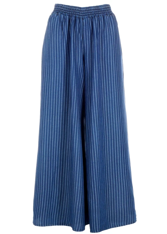 gsecret Γυναικεία παντελόνα με ρίγες.Casual Style JEAN