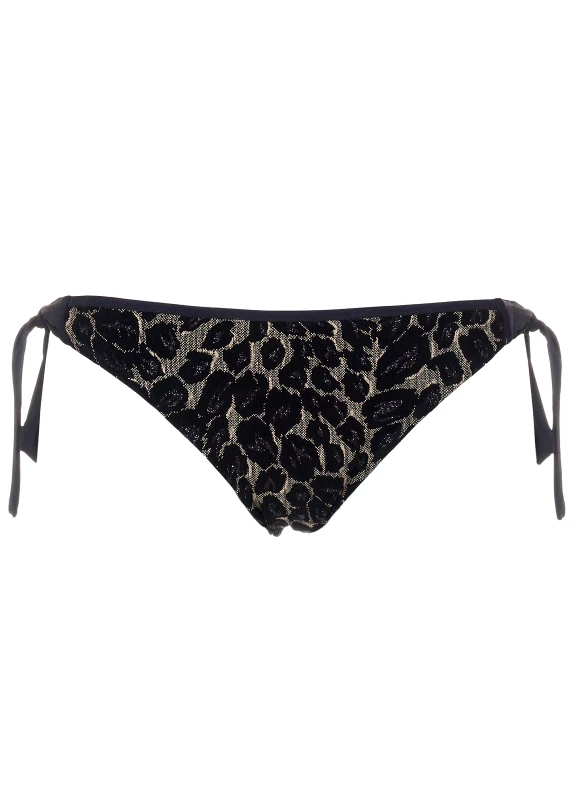 Luna Γυναικείο μονοκίνι Luna δετό glitter λεπτομέρειες ΜΑΥΡΟ