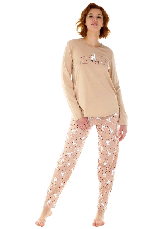 vienetta Γυναικεία πιτζάμα Vienetta "Enjoy every moment" παντελόνι all print ΜΠΕΖ