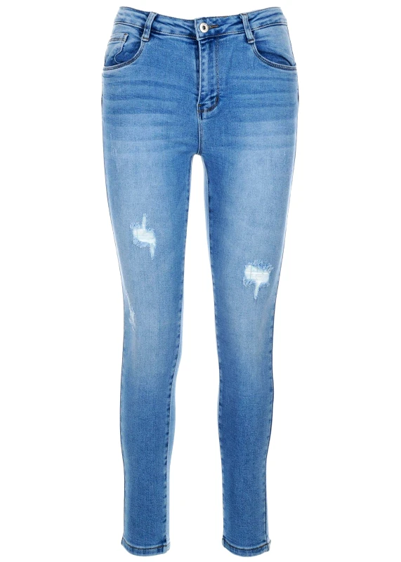 gsecret Γυναικείο Jean skinny push up ελαφριά ξεβάματα Hight Waist. Denim Collection JEAN