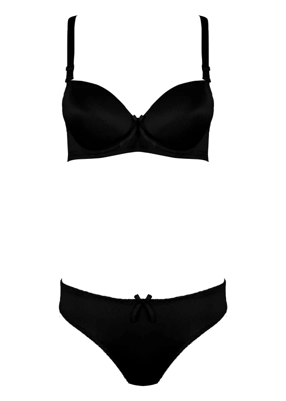 gsecret Set σουτιέν ενισχυμένο ιδιαίτερη πλάτη slip κανονική γραμμή ΜΑΥΡΟ