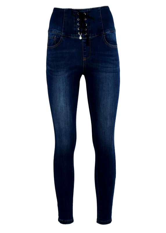 gsecret Γυναικείο παντελόνι jean straight ψηλόμεσο. Denim collection JEAN