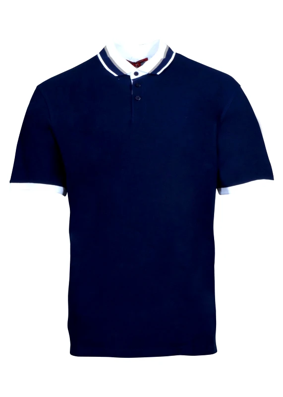 DSplay Αντρική μπλούζα dsplay με γιακά κοντό μανίκι. Oversize Collection. NAVY