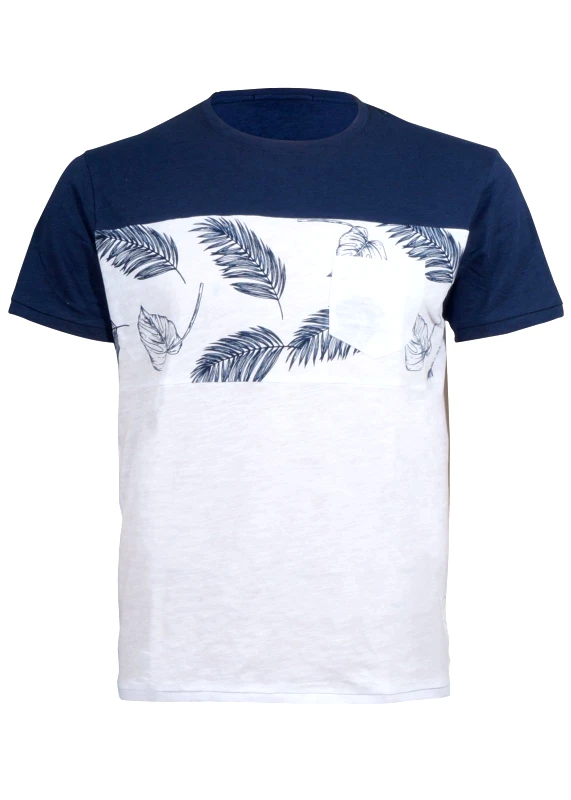 DSplay Ανδρικό tshirt dsplay λαιμόκοψη τσεπάκι. Street Style ΜΠΛΕ