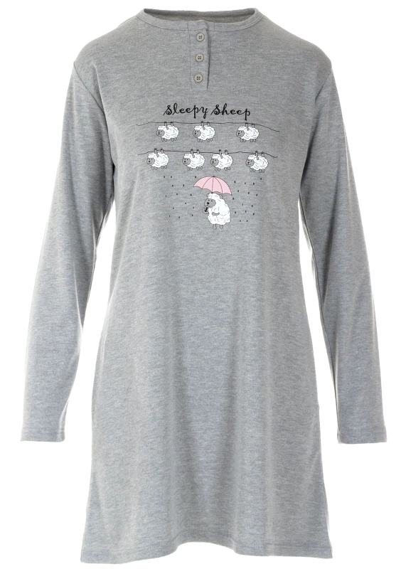 gsecret Γυναικείο νυχτικό πατιλέτα Sleepy Sheep ΓΚΡΙ