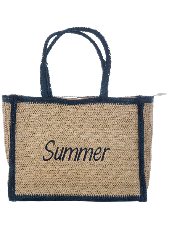 gsecret Γυναικεία ψάθινη τσάντα logo Summer SAND