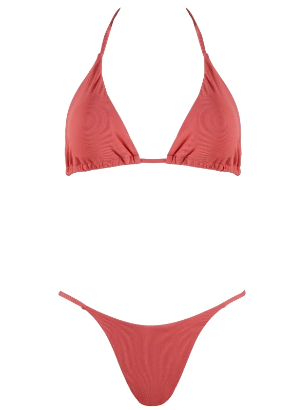 gsecret Σέτ τρίγωνο μογιό αποσπώμενη ενίσχυση bikini brazilianne. Καλύπτει B Cup. COPPER