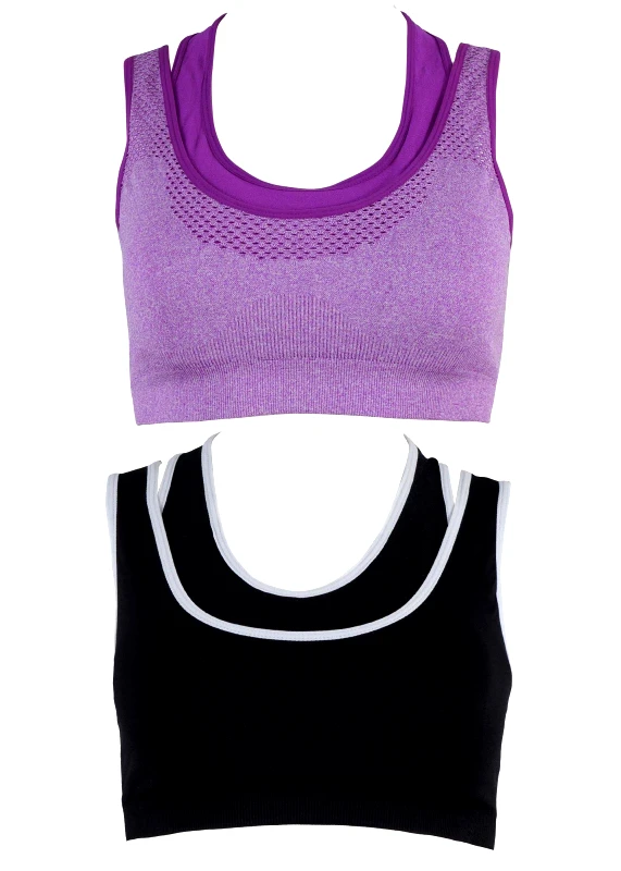 gsecret Αθλητικό top αποσπώμενη ενίσχυση 2Pack. Fitness collection. MULTI COLOUR