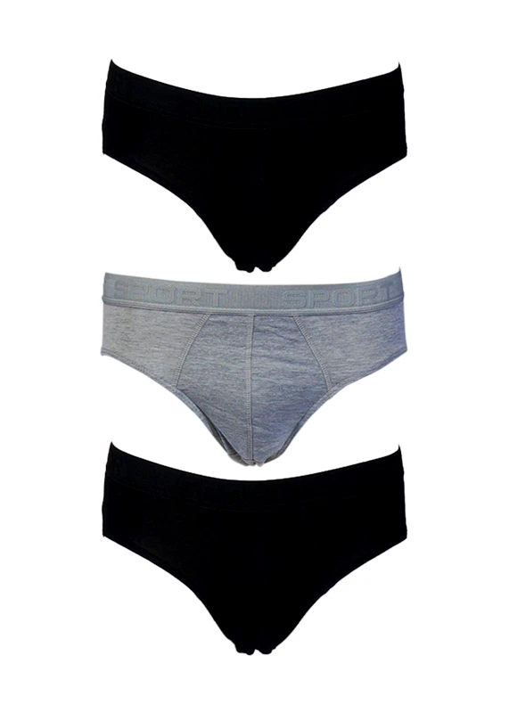 gsecret Ανδρικό slip εξωτερικό λάστιχο. Συσκευασία 3pack ΜΑΥΡΟ ΓΚΡΙ