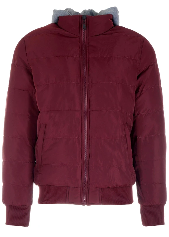 gsecret Ανδρικό μπουφάν-jacket αποσπώμενη φούτερ κουκούλα ΜΠΟΡΝΤΩ