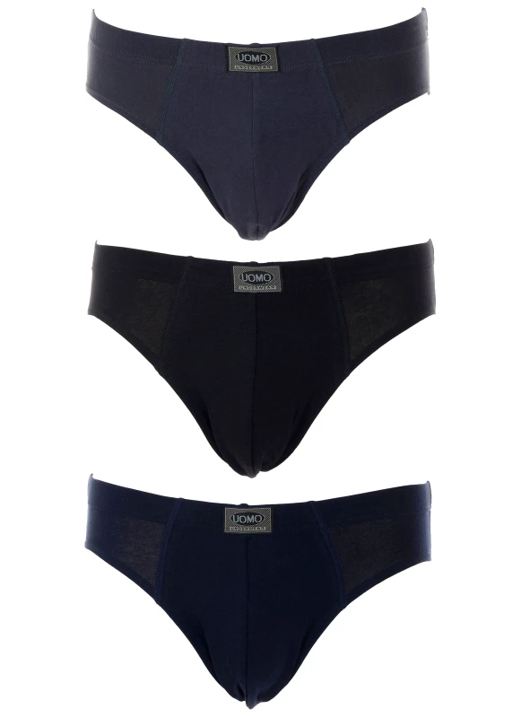 UOMO Ανδρικό slip UOMO μονόχρωμο.Συσκευασία 3pack MULTI COLOUR