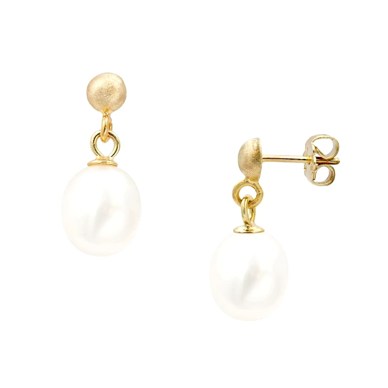 TBS Creations TBS Creations Σκουλαρίκια με μαργαριτάρια Fresh Water Pearl από χρυσό 14 καρατίων BSE110750