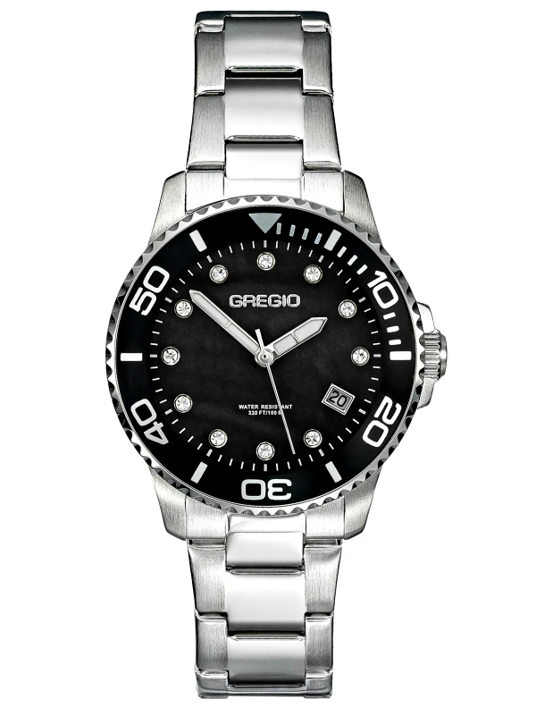 Gregio GREGIO Crystals Ladies - GR530010, Silver case with Stainless Steel Bracelet