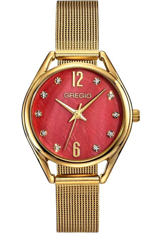 Gregio GREGIO Cluster Crystals - GR510022 Gold case with Stainless Steel Bracelet
