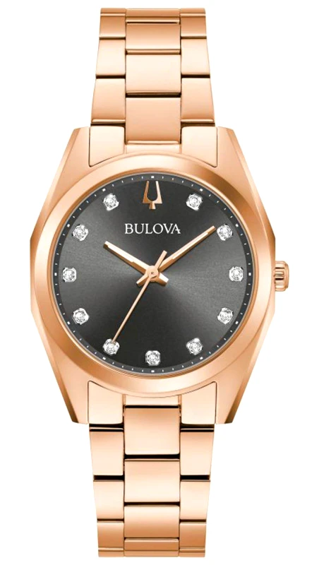 Bulova BULOVA Surveyor Diamond Crystals - 97P156 Rose Gold case with Stainless Steel Bracelet