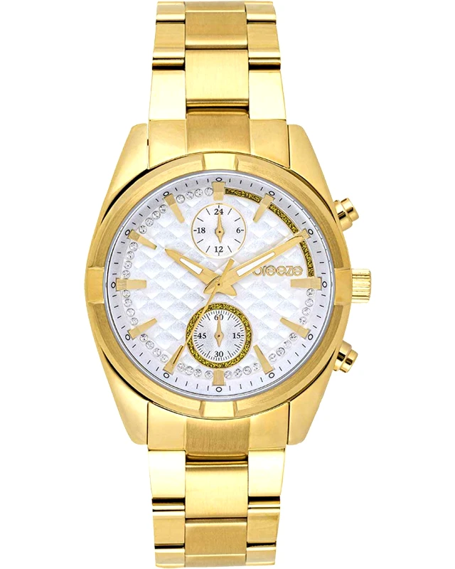 Breeze BREEZE Starlight Chronograph - 212501.1, Gold case with Stainless Steel Bracelet