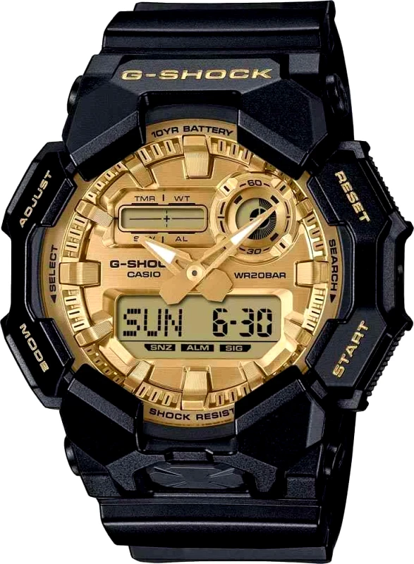 Casio CASIO G-Shock Dual Time Chronograph - GA-010GGB-1A9ER Black case with Black Rubber Strap