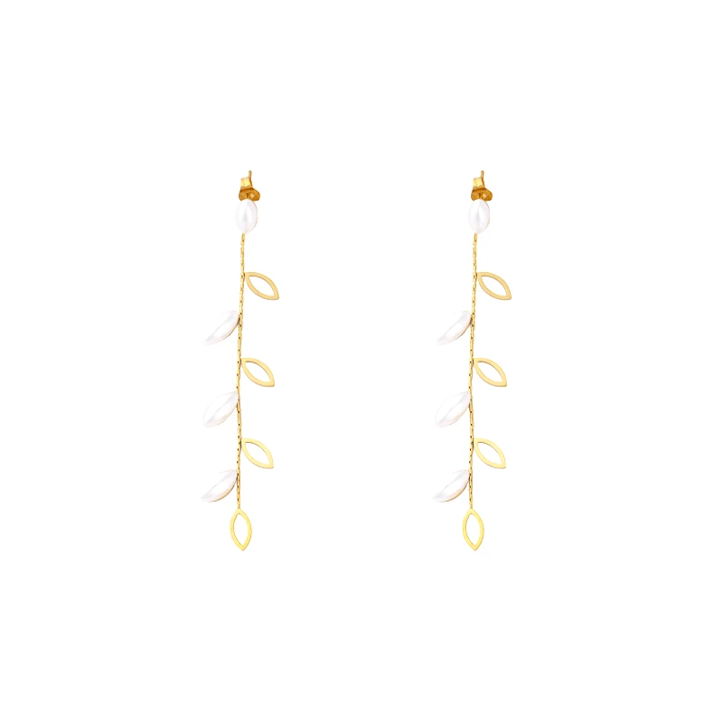 POWER OF SYMBOL Σκουλαρίκια Με Πέρλες- Επίχρυσα