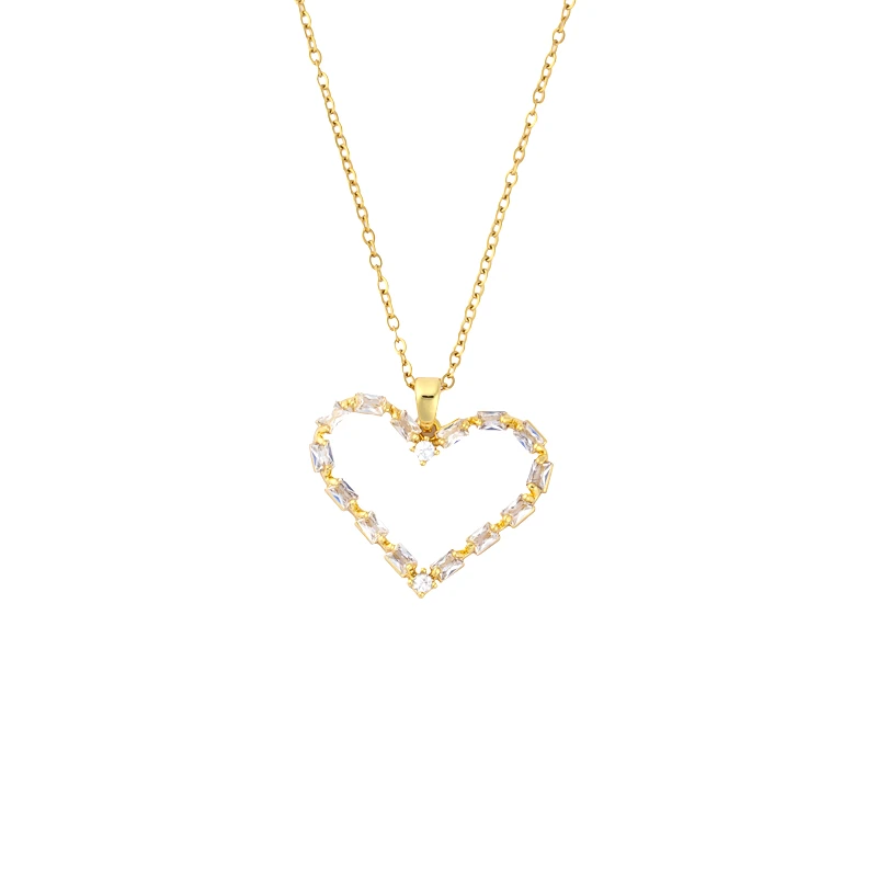 POWER OF SYMBOL Μενταγιόν Καρδιά Με Στράς- Επίχρυσο