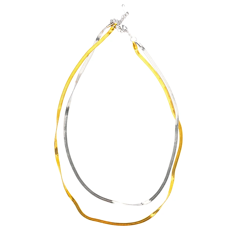 POWER OF SYMBOL Αλυσίδα Διπλή Χρυσό & Ασημί