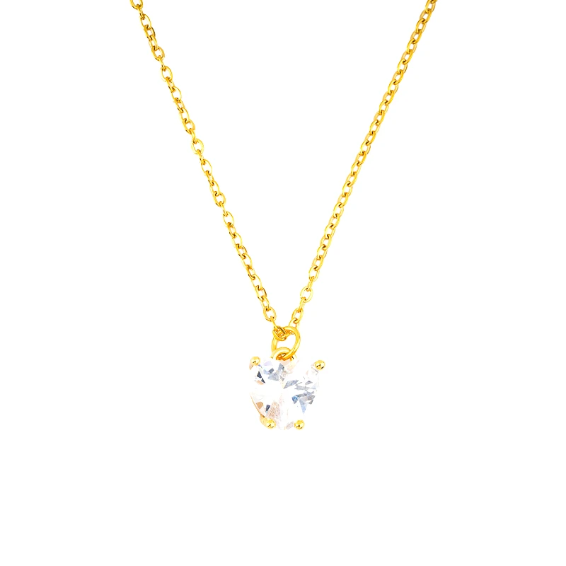 POWER OF SYMBOL Μενταγιόν Καρδιά Με Μαύρα Στρας Επίχρυσο