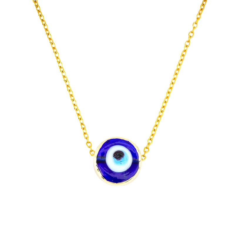 POWER OF SYMBOL Μενταγιόν Με Μπλέ Μάτι Επίχρυσο