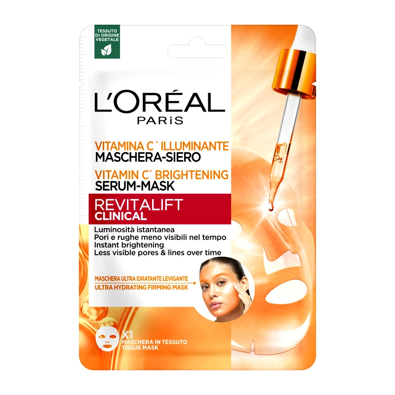 L''OREAL PARIS Revitalift Clinical Vitamin C Υφασμάτινη Μάσκα Λάμψης 26gr