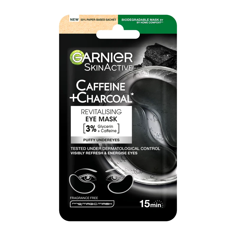 GARNIER Μάσκα Ματιών Με Καφεΐνη Και Άνθρακα 5gr