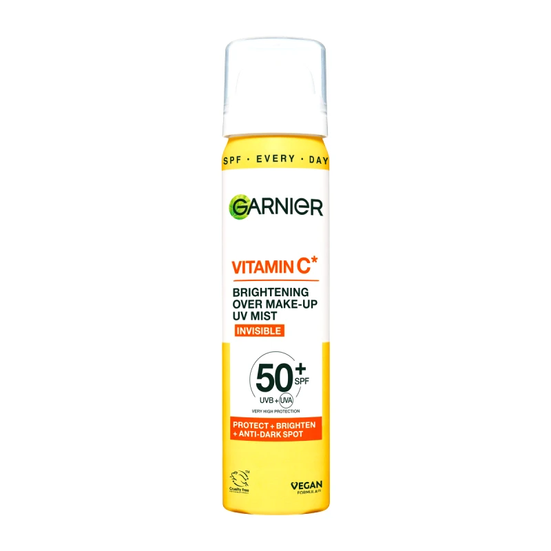GARNIER Vitamin C Overmakeup Mist Προσώπου Για Λάμψη & Ενυδάτωση Με Αντηλιακή Προστασία SPF50+ 75ml