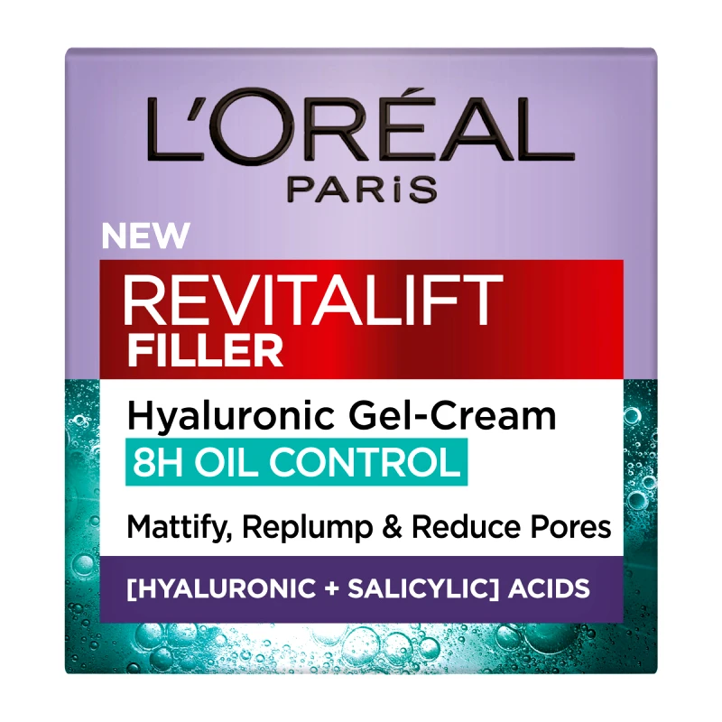 L''OREAL PARIS Revitalift Filler Ενυδατική Κρέμα Τζελ Με Υαλουρονικό Οξύ Για Ρύθμιση Της Λιπαρότητας 50ml