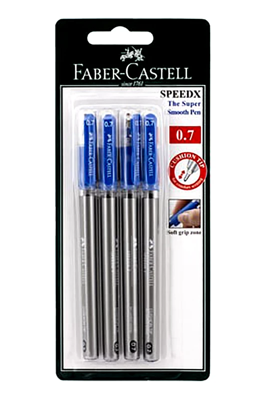 FABER-CASTELL Faber-Castell Blister 3+1 Στυλό Speedx Μπλε - 077546215