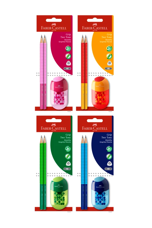FABER-CASTELL Faber-Castell Σετ 2 μολύβια Jumbo Grip δίχρωμα και 1 ξύστρα (3 τεμάχια) - 077183587