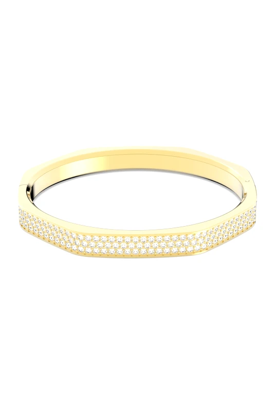 SWAROVSKI Swarovski άκαμπτο βραχιόλι οκταγωνικό σχήμα, pavé, λευκό, επιμετάλλωση σε χρυσαφί τόνο "Dextera" - 5639198