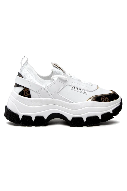 GUESS Guess γυναικεία sneakers μονόχρωμα με ανάγλυφο λογότυπο "Braydin" - FL8BYDSMF12 Λευκό