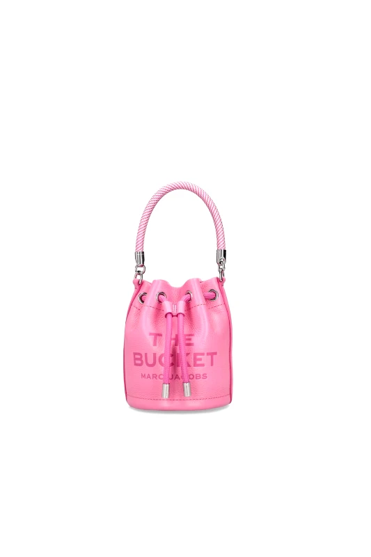 MARC JACOBS Marc Jacobs γυναικεία δερμάτινη bucket τσάντα με logo print "The Mini Bucket" - 2S3HCR058H03 Ροζ