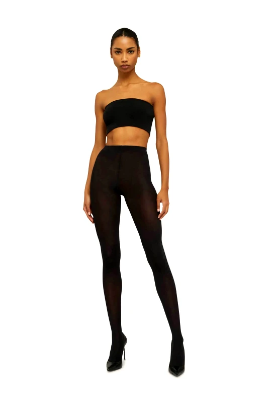 WOLFORD Wolford γυναικείο καλσόν μονόχρωμο με σατέν υφή - 18379 Μαύρο