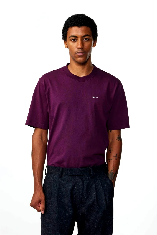 NN.07 NN.07 ανδρικό T-shirt με logo print Regular Fit "Adam 3209" - 2363209248 Μοβ