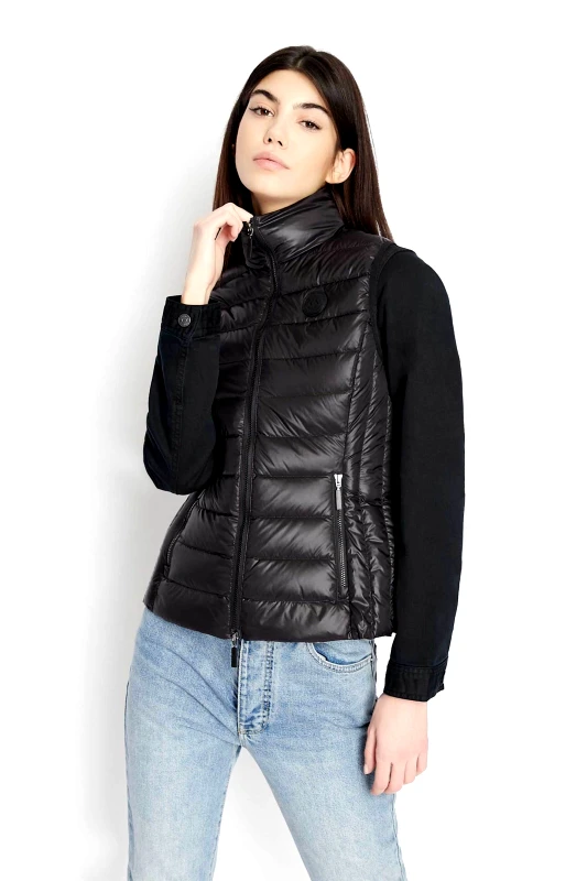 ARMANI EXCHANGE Armani Exchange γυναικείο μπουφάν καπιτονέ αμάνικο - 8NYQ01YNM4Z Μαύρο