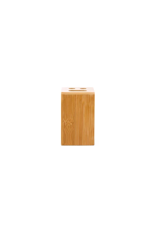COINCASA Coincasa θήκη για οδοντόβουρτσες από ξύλο bamboo 11 x 7 x 7 cm - 007357076 Καμηλό