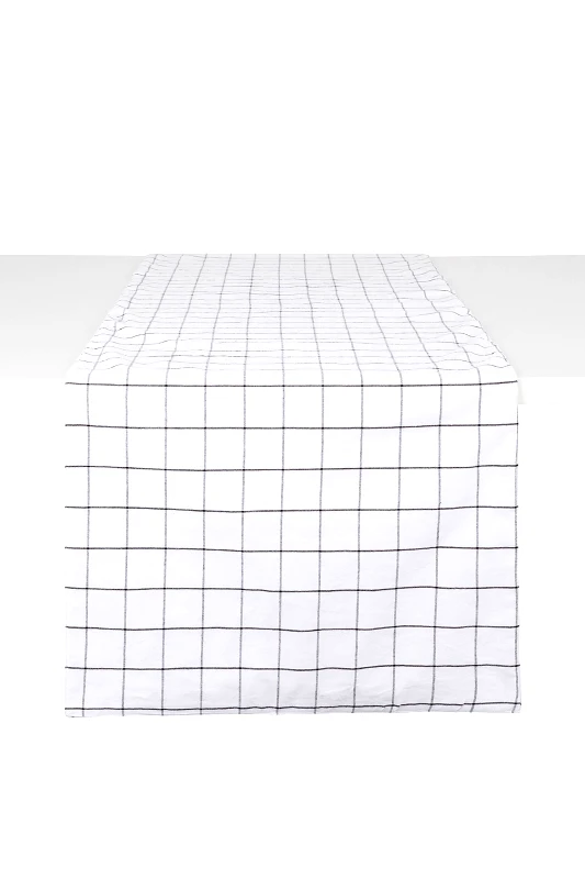 COINCASA Coincasa ράνερ τραπεζαρίας με check pattern 140 x 40 cm - 007284220 Λευκό