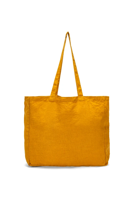 COINCASA Coincasa τσάντα για ψώνια μονόχρωμη "Linen Joy" 35 x 35 x 10 cm - 007219375 Κίτρινο
