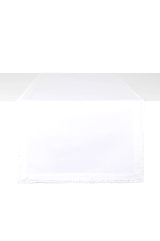 COINCASA Coincasa ράνερ μονόχρωμο με δαντέλα 40 x 140 cm - 007246763 Λευκό