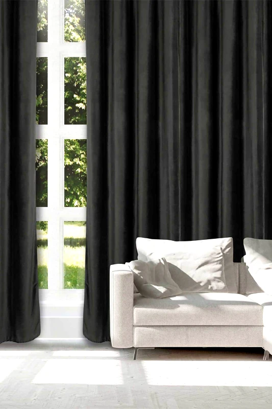 DAS HOME Das Home κουρτίνα μονόχρωμη με κρίκους "2232" 140 x 270 cm - 420142702232 Ανθρακί
