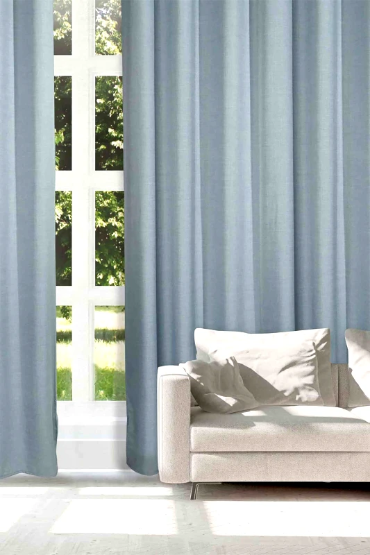 DAS HOME Das Home κουρτίνα μονόχρωμη με κρίκους "2240" 140 x 270 cm - 420142702240 Σιελ