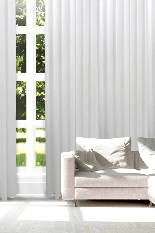 DAS HOME Das Home κουρτίνα μονόχρωμη με κρίκους "2220" 300 x 265 cm - 420302652220 Λευκό